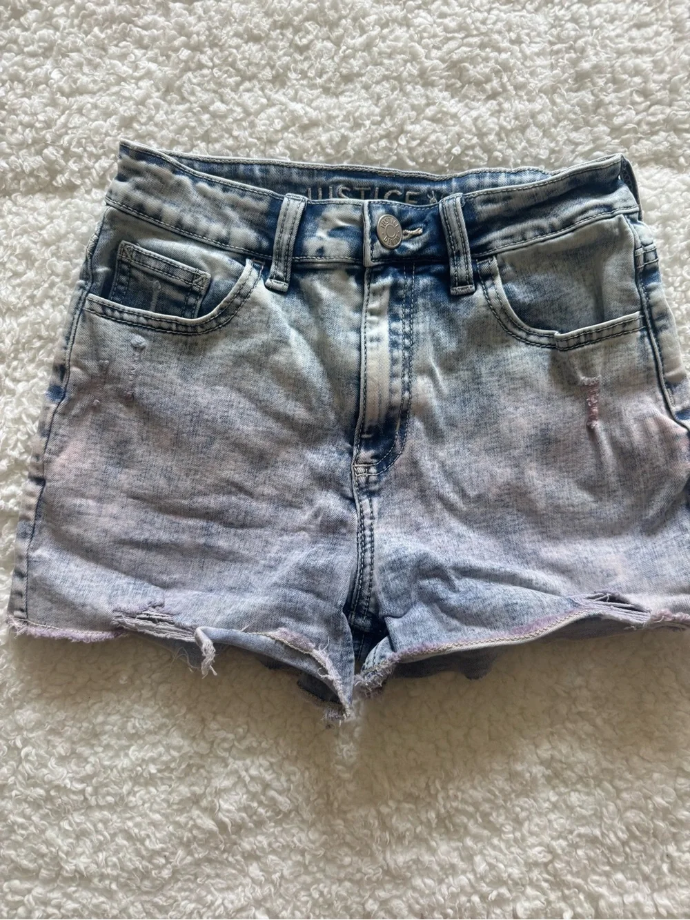 Justice girls distressed denim shorts